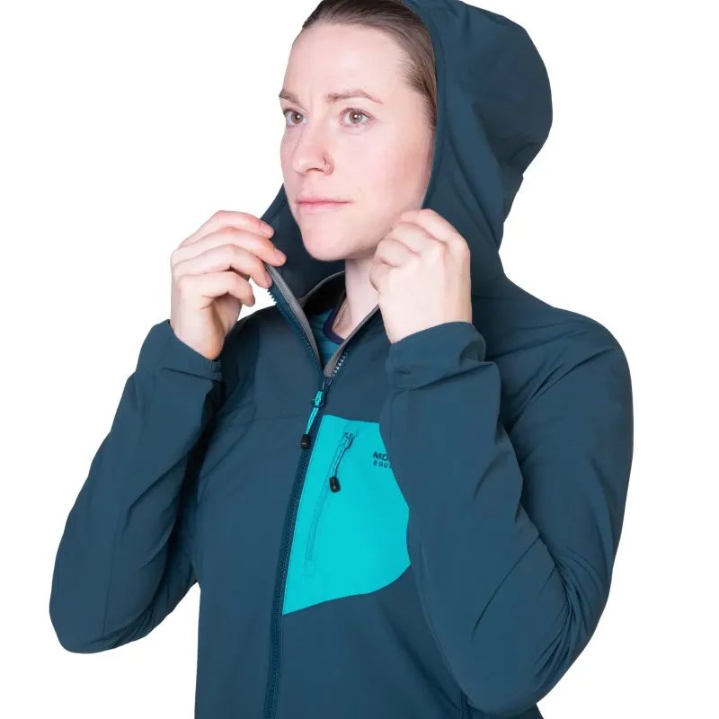 Mountain Equipment Softshell Jackets-Womens Echo Hooded Jacket - Majolica-Topaz