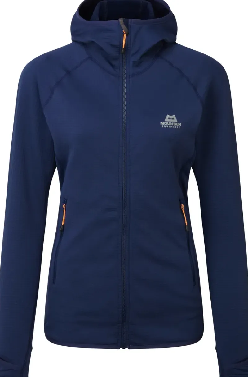 Mountain Equipment Fleece & Mid Layer-Womens Eclipse Hooded Jacket - Medieval Blue