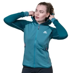 Mountain Equipment Fleece & Mid Layer-Womens Eclipse Hooded Jacket - Medieval Blue