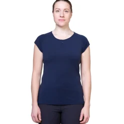 Mountain Equipment T-Shirts & Baselayers-Womens Equinox Tee - Bluefin Stripe