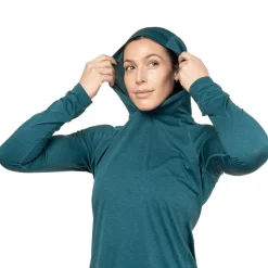 Mountain Equipment T-Shirts & Baselayers-Womens Glace Hooded Top - Majolica Blue
