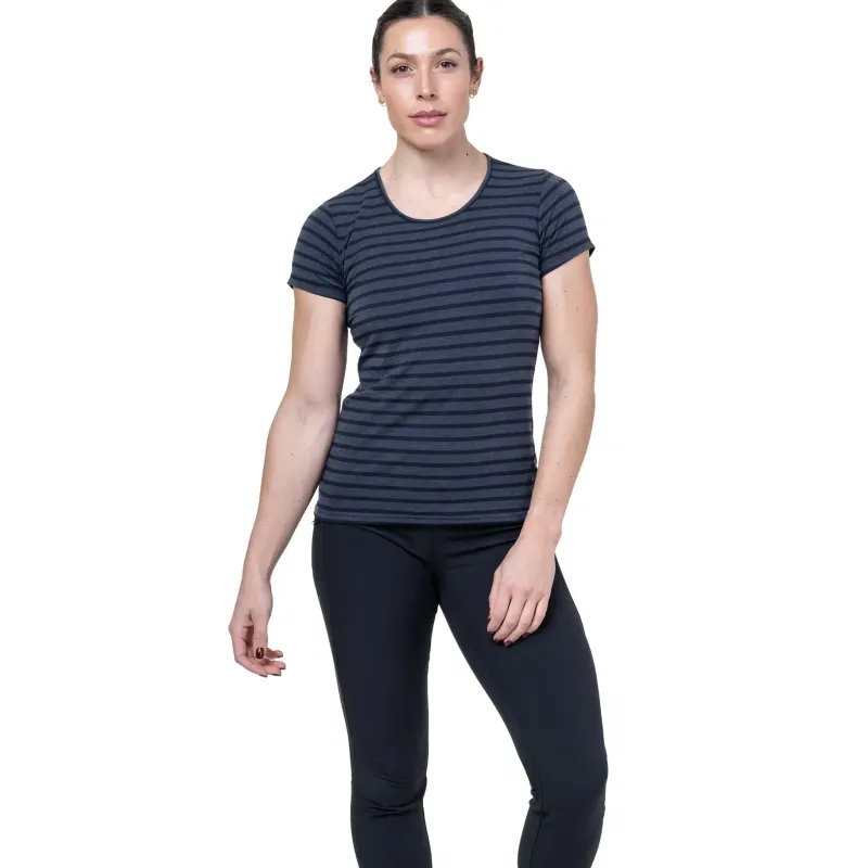 Mountain Equipment T-Shirts & Baselayers-Womens Groundup Stripe Tee - Bluefin Stripe
