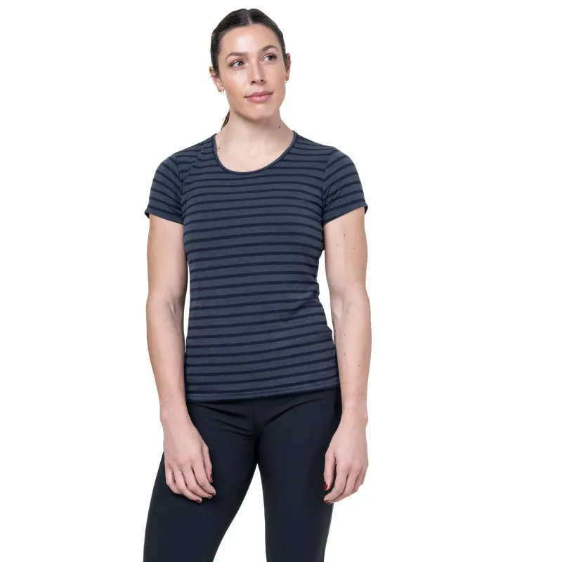 Mountain Equipment T-Shirts & Baselayers-Womens Groundup Stripe Tee - Bluefin Stripe