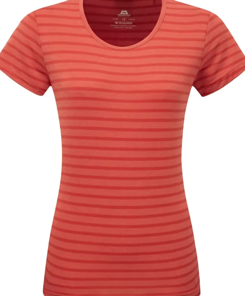 Mountain Equipment T-Shirts & Baselayers-Womens Groundup Stripe Tee - Rosewood Stripe