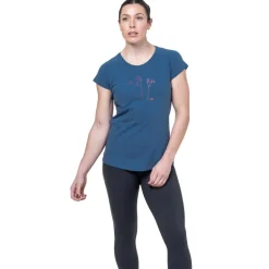 Mountain Equipment T-Shirts & Baselayers-Womens Mountain Flower Tee - Stellar Blue