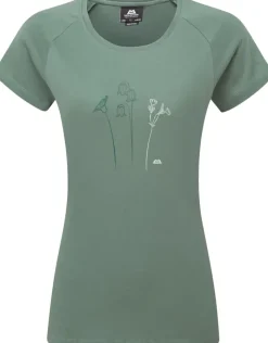 Mountain Equipment T-Shirts & Baselayers-Womens Mountain Flower Tee - Sage