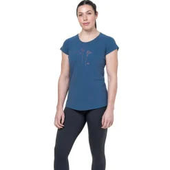 Mountain Equipment T-Shirts & Baselayers-Womens Mountain Flower Tee - Aqua