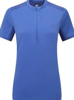 Mountain Equipment T-Shirts & Baselayers-Womens Nava SS Zip T - Vivid-Clematis