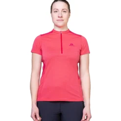 Mountain Equipment T-Shirts & Baselayers-Womens Nava SS Zip T - Vivid-Clematis