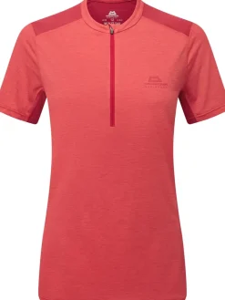Mountain Equipment T-Shirts & Baselayers-Womens Nava SS Zip T - Hibiscus-Capsicum