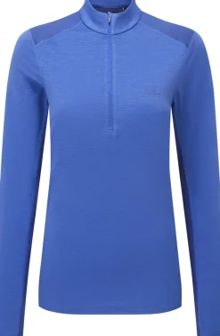 Mountain Equipment T-Shirts & Baselayers-Womens Nava LS Zip T - Vivid-Clematis
