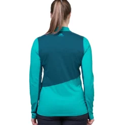 Mountain Equipment T-Shirts & Baselayers-Womens Nava LS Zip T - Hibiscus-Capsicum