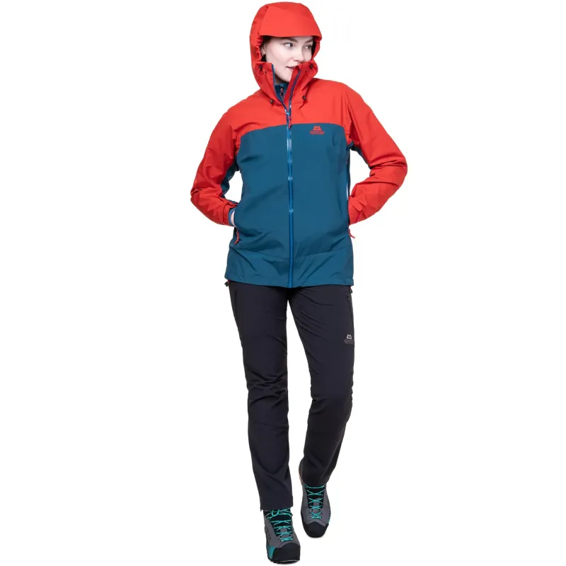 Mountain Equipment Waterproof Jackets-Womens Odyssey Jacket - Majolica-Chili