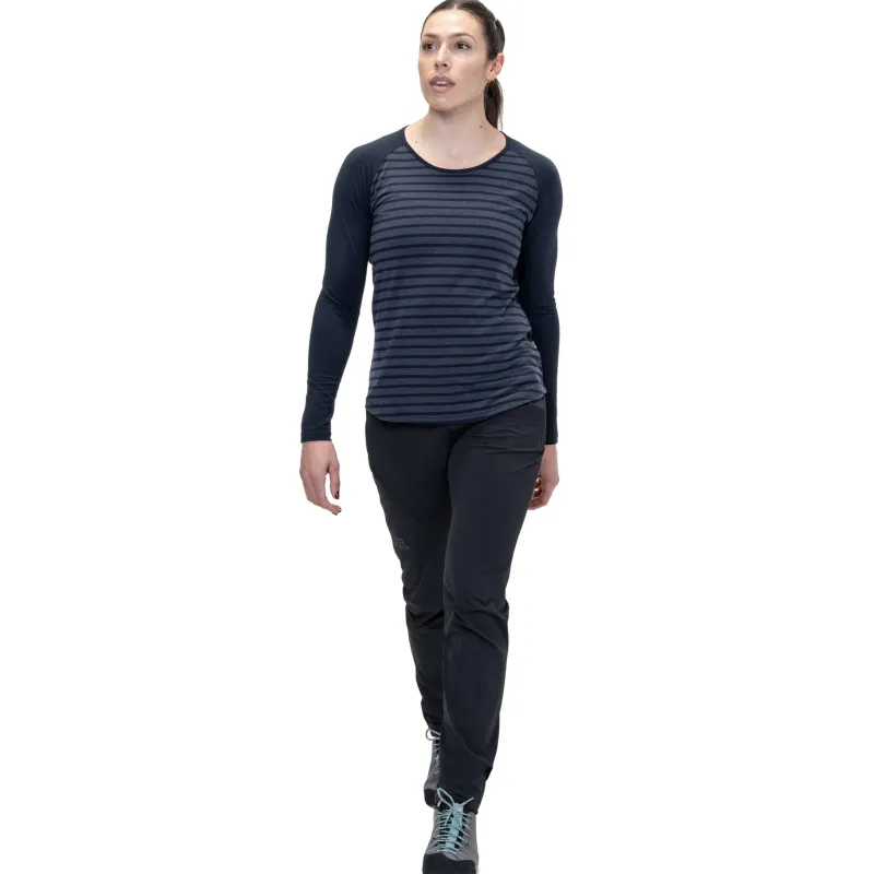 Mountain Equipment T-Shirts & Baselayers-Womens Redline LS Tee - Cosmos Stripe-Cosmos