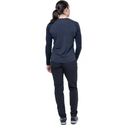 Mountain Equipment T-Shirts & Baselayers-Womens Redline LS Tee - Cosmos Stripe-Cosmos