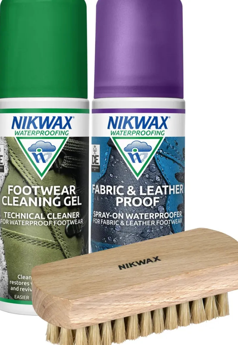 Nikwax Footwear Cleaning & Proofing-Fabric and Leather Footwear Care Kit