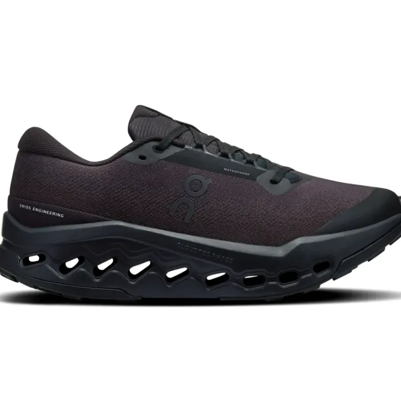 On Running Shoes-Womens Cloudsurfer Trail 2 WP Running Shoes - Black-Black
