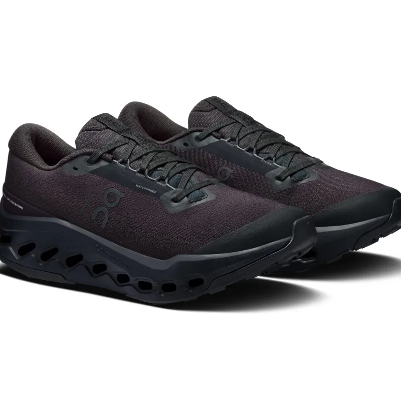 On Running Shoes-Womens Cloudsurfer Trail 2 WP Running Shoes - Black-Black