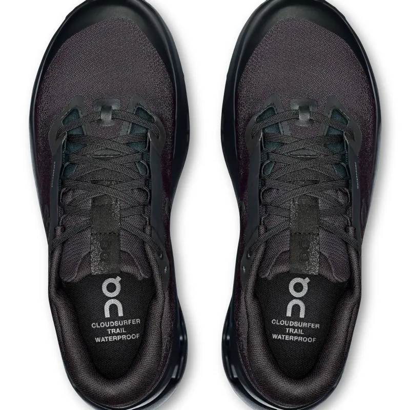 On Running Shoes-Womens Cloudsurfer Trail 2 WP Running Shoes - Black-Black