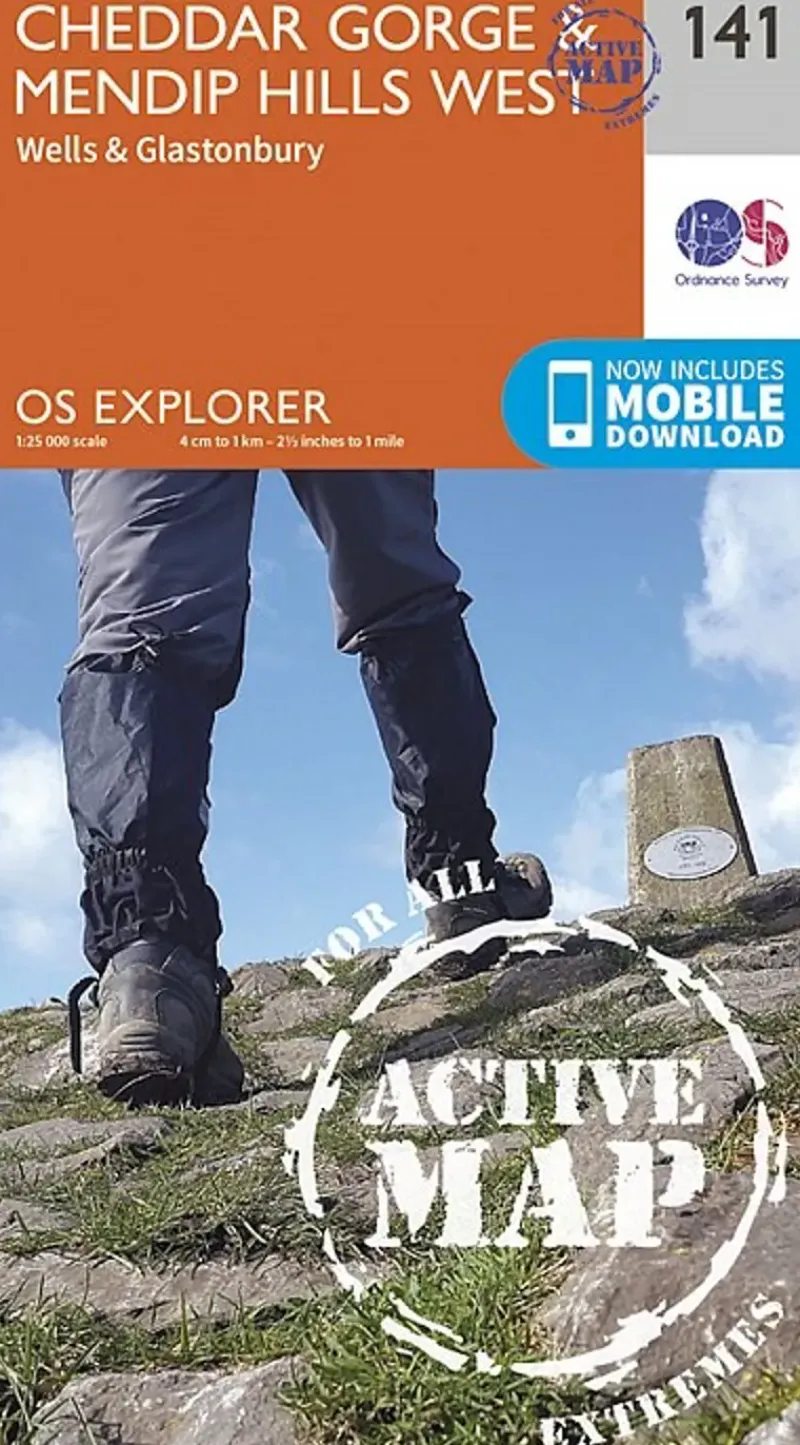 Ordnance Survey Maps And Books-OS Explorer - Active Map 141 - Cheddar Gorge and Mendip Hills West