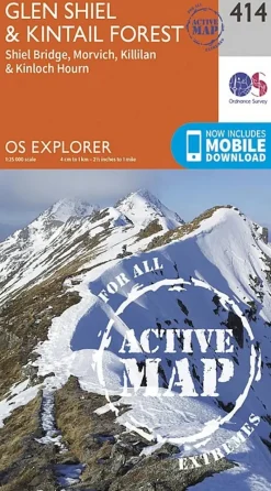 Ordnance Survey Maps And Books-OS Explorer - Active Map 414 - Glen Shiel and Kintail Forest