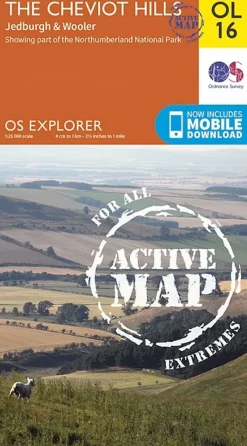 Ordnance Survey Maps And Books-OS Explorer - Active Map OL16 - The Cheviot Hills