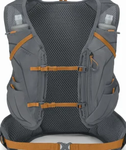 Osprey Fast & Light Rucksacks And Vests-Duro 15 with Flasks - Phantom Grey-Toffee Orange
