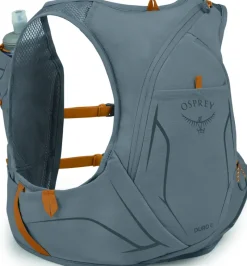 Osprey Fast & Light Rucksacks And Vests-Duro 6 with Flasks - Phantom Grey-Toffee Orange