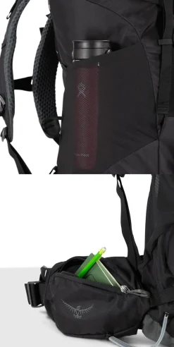 Osprey Backpacking Packs-Kestrel 68 Rucksack - Black