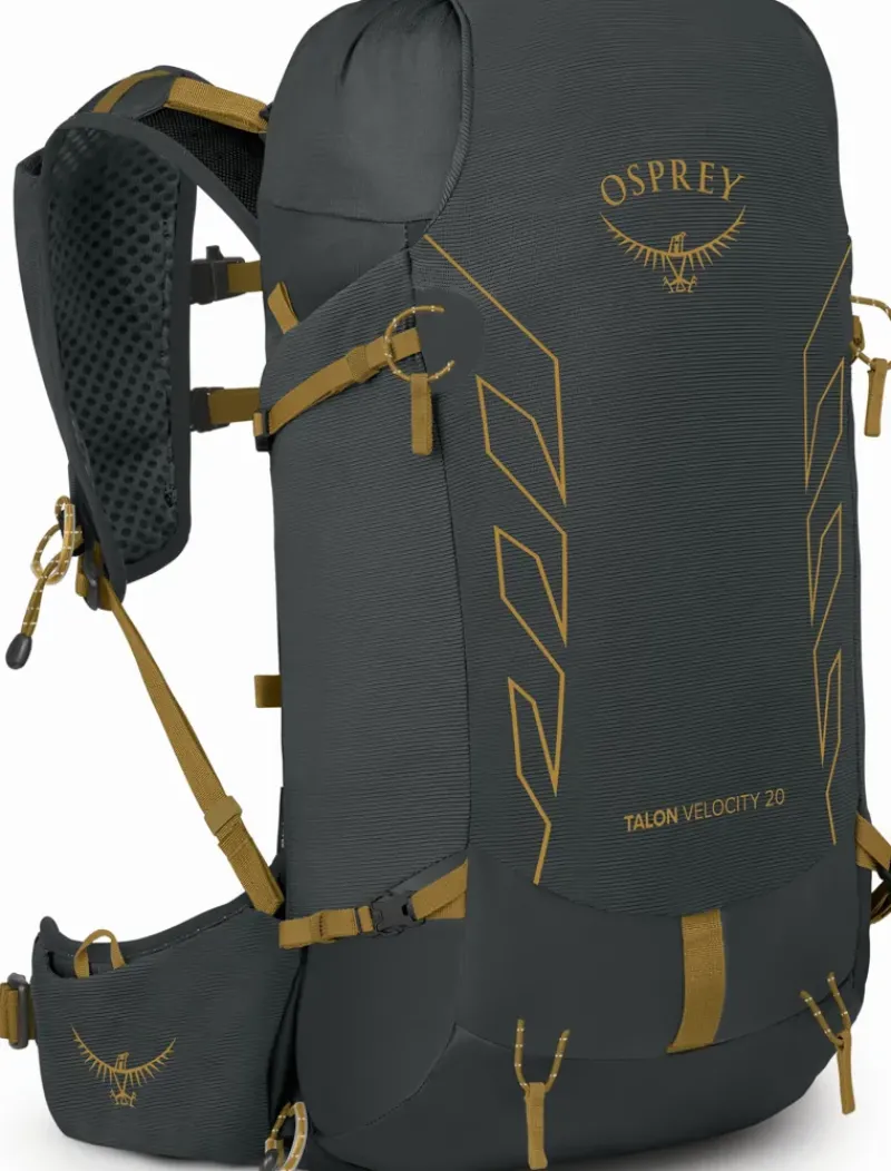 Osprey Fast & Light Rucksacks And Vests-Talon Velocity 20 Rucksack - Dark Charcoal-Tumbleweed Yellow