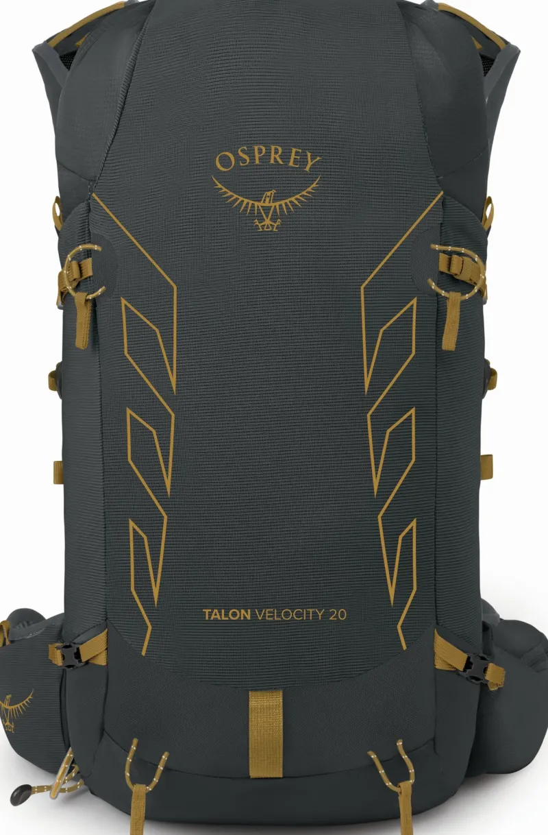 Osprey Fast & Light Rucksacks And Vests-Talon Velocity 20 Rucksack - Dark Charcoal-Tumbleweed Yellow