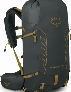 Osprey Fast & Light Rucksacks And Vests-Talon Velocity 30 Rucksack - Dark Charcoal-Tumbleweed Yellow