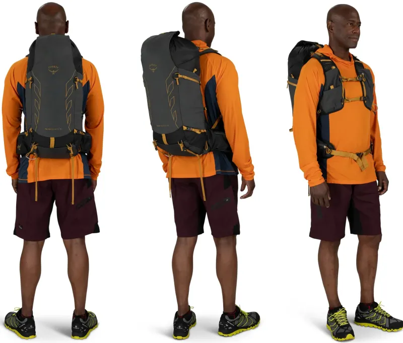Osprey Fast & Light Rucksacks And Vests-Talon Velocity 30 Rucksack - Dark Charcoal-Tumbleweed Yellow