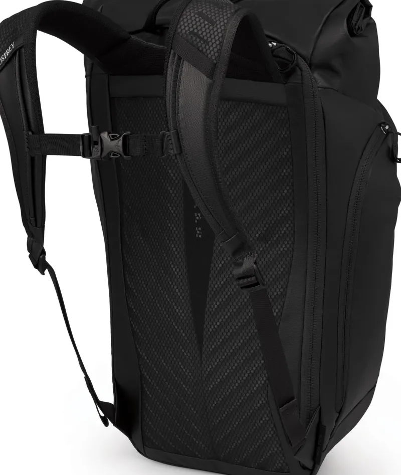 Osprey Day Packs-Transporter Roll Top Rucksack - Raven Black