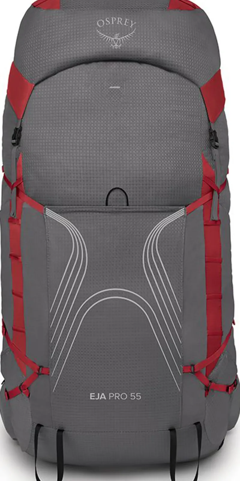 Osprey Backpacking Packs-Womens Eja Pro 55 Rucksack - Dale Grey-Poinsettia Red