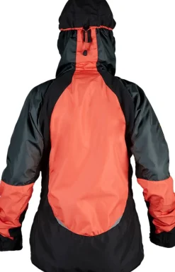 Paramo Waterproof Jackets-Womens Velez Evolution Hybrid Smock - Hot Coral-Dark Steel-Black