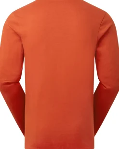 Rab T-Shirts & Baselayers-Mens Basecamp Logo Badge LS Tee - Red Clay