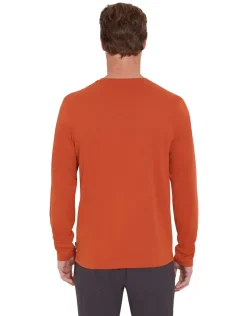 Rab T-Shirts & Baselayers-Mens Basecamp Logo Badge LS Tee - Red Clay