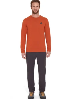 Rab T-Shirts & Baselayers-Mens Basecamp Logo Badge LS Tee - Red Clay