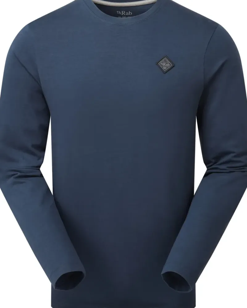 Rab T-Shirts & Baselayers-Mens Basecamp Logo Badge LS Tee - Tempest Blue