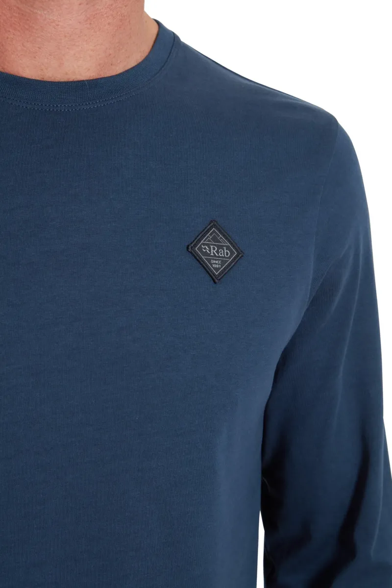 Rab T-Shirts & Baselayers-Mens Basecamp Logo Badge LS Tee - Tempest Blue