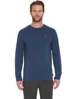 Rab T-Shirts & Baselayers-Mens Basecamp Logo Badge LS Tee - Tempest Blue