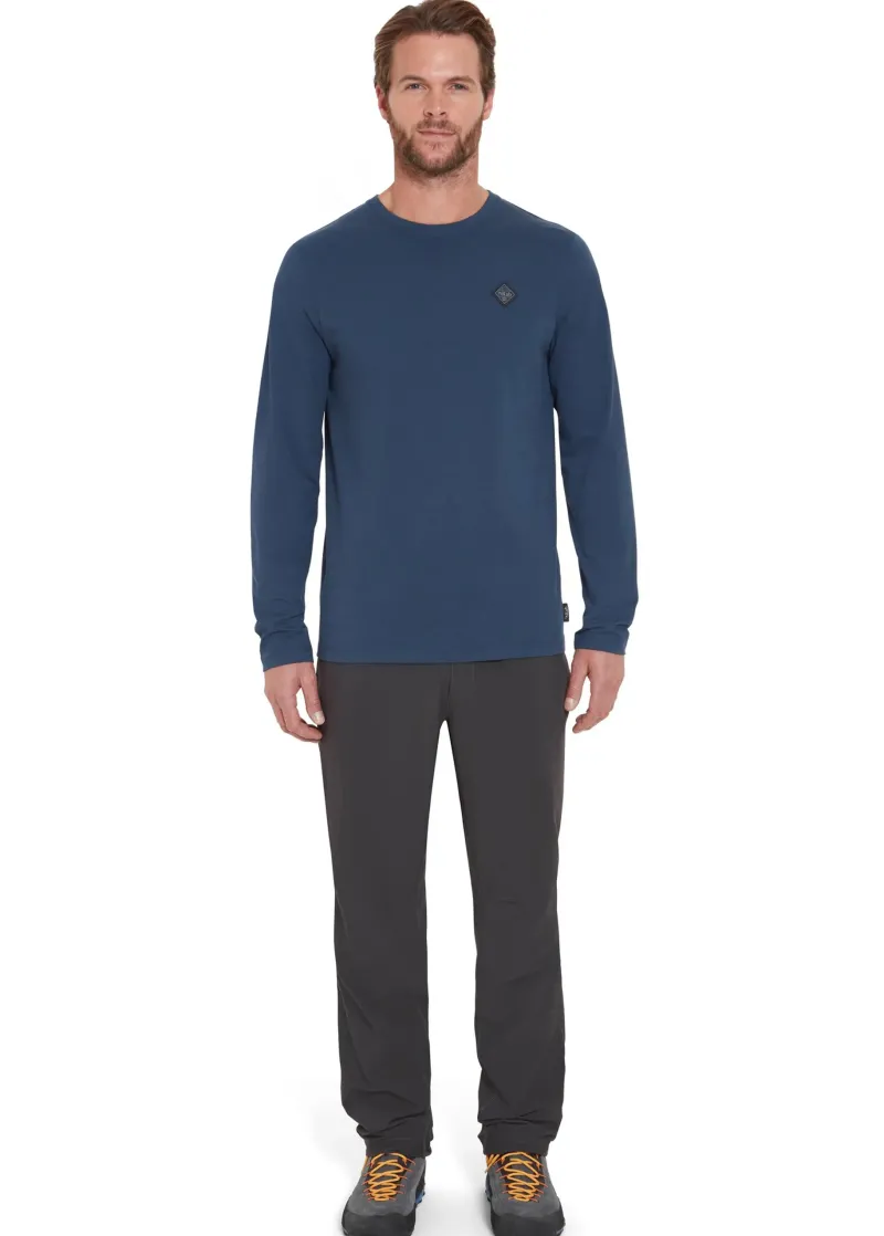 Rab T-Shirts & Baselayers-Mens Basecamp Logo Badge LS Tee - Tempest Blue