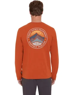 Rab T-Shirts & Baselayers-Mens Basecamp 3 Peaks LS Tee - Red Clay