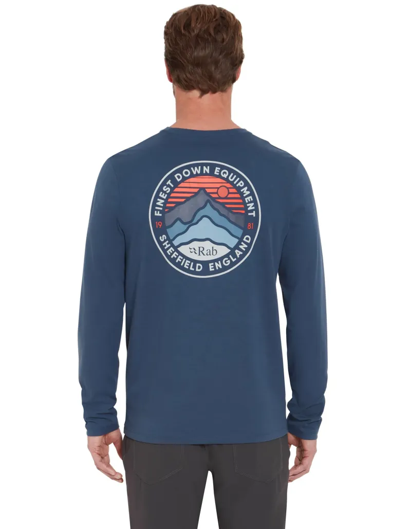 Rab T-Shirts & Baselayers-Mens Basecamp 3 Peaks LS Tee - Tempest Blue