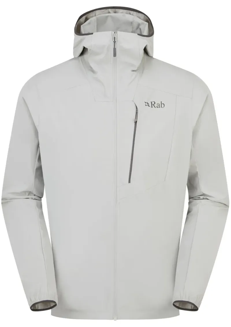 Rab Softshell Jackets-Mens Borealis Alpine Hoody - Light Zinc