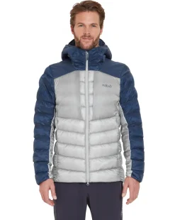 Rab Insulated Jackets-Mens Cirrus Ultra Hoody - Tempest Blue-Light Zinc