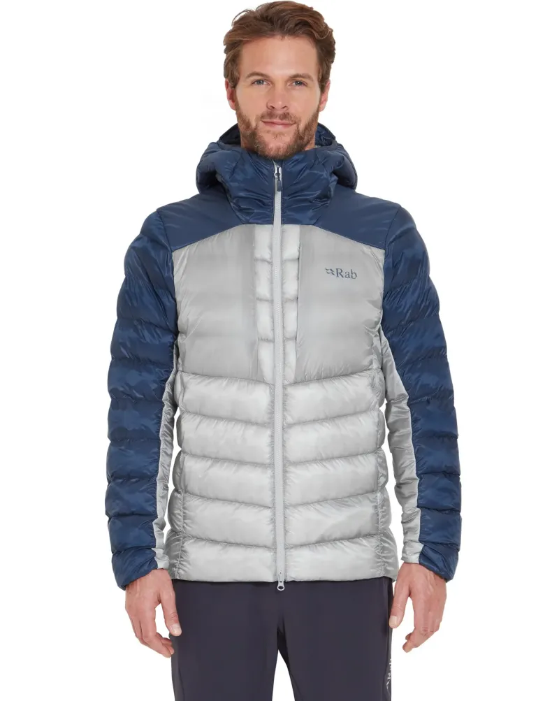 Rab Insulated Jackets-Mens Cirrus Ultra Hoody - Tempest Blue-Light Zinc