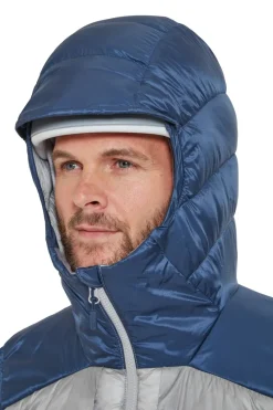 Rab Insulated Jackets-Mens Cirrus Ultra Hoody - Tempest Blue-Light Zinc