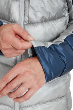 Rab Insulated Jackets-Mens Cirrus Ultra Hoody - Tempest Blue-Light Zinc